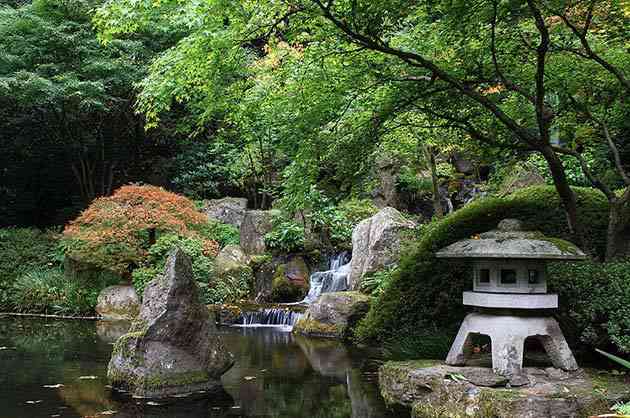 Каменный фонарь в японском саду